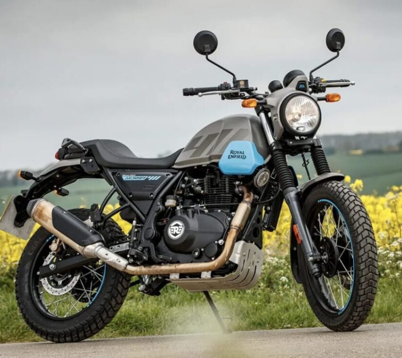 Royal Enfield Himalayan 411 rental in Kathmandu prepared for a Nepal tour expedition.