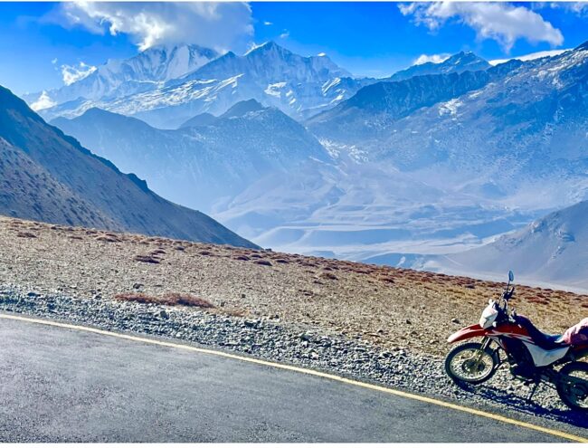 Honda XR motorcycle Kagbeni Mustang Nepal Himalayan mountain village