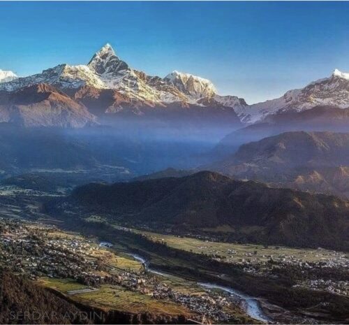 Annapurna Mountain View while riding towards Pokhara