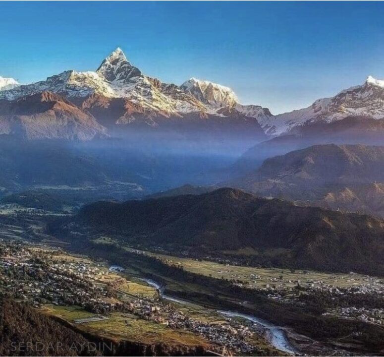 Pokhara and the Himalayas from the distant
