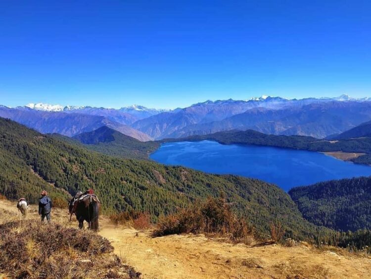 Join a Nepal motorbike tour to Scenic lake in Far West Nepal surrounded by mountains.
