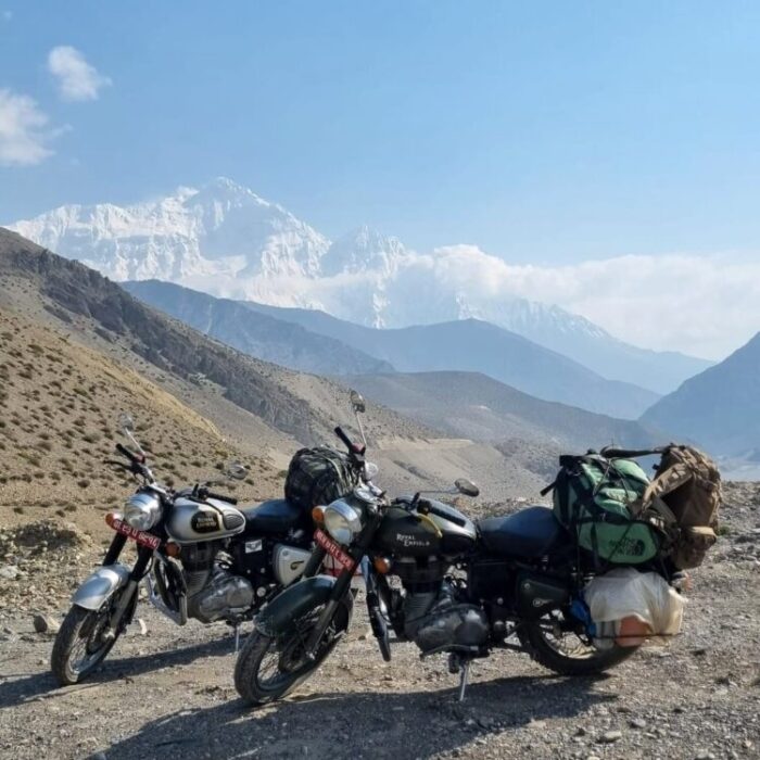 Royal Enfield classic and the Himalayas in Mustang Nepal